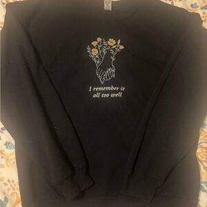 Black Sweatshirt with Floral Graphic
